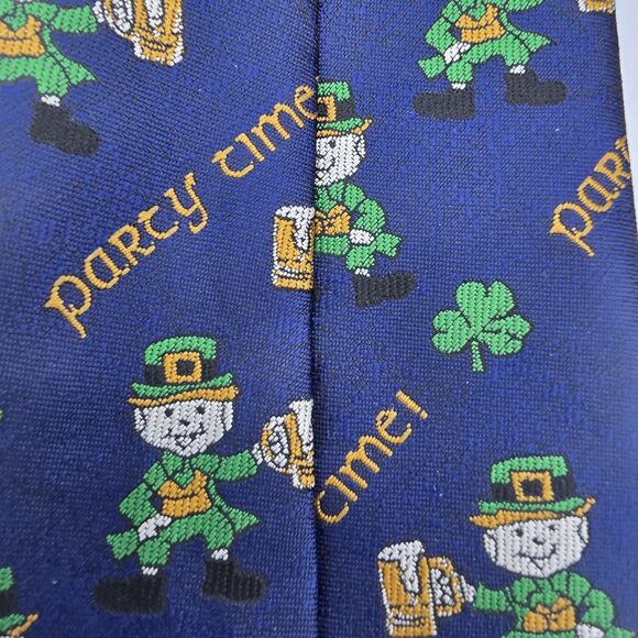 IRISH LUCK / Up The Irish! w/Stylish Shamrocks Blue Green Vintage 61 X 3.5 Inch - Picture 5 of 6